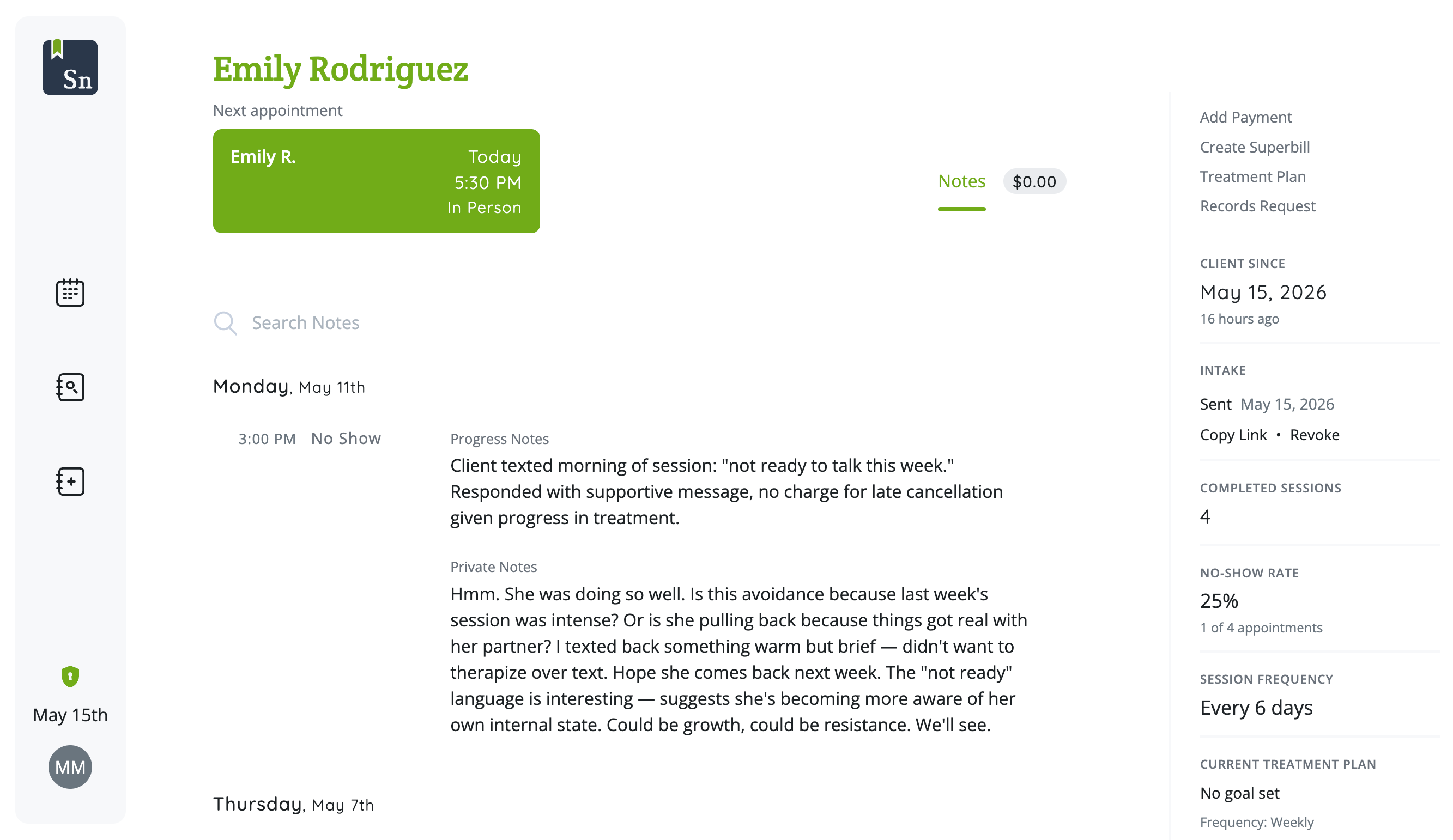 ShrinkNotes client profile